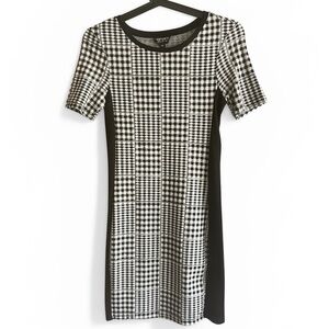 Topshop Black & White Checked Sheath Dress